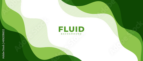 Abstract green banner background. fluid shapes and line composition with trendy gradients. Vector illustration