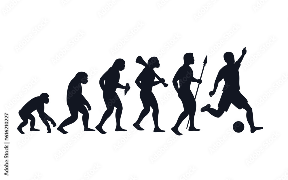 Evolution from primate to soccer player