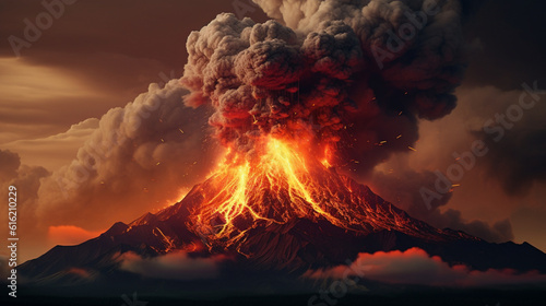 Volcán en erupción