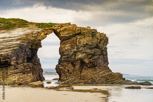 Cathedral Beach in Galicia Spain. Tourist attraction.