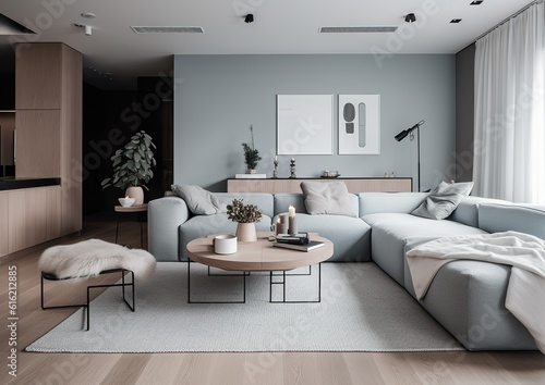 Modern clean Design  Beautiful Interior. Generative AI