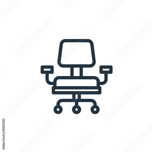 Office Chair icon isolated on white background.  Furniture collection symbol.  Office Chair icon for web and mobile applications.