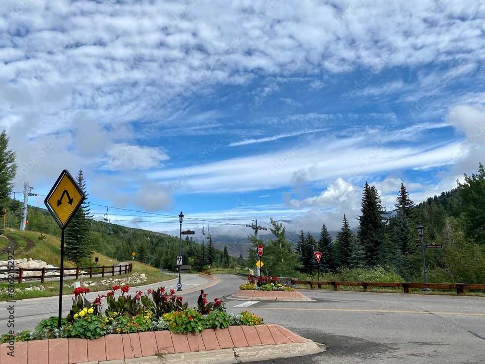 Naklejka premium village in the mountains