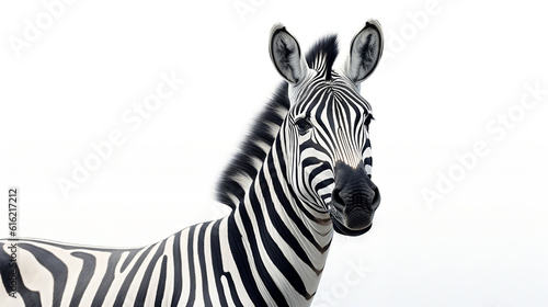 zebra, head, white background. Generative AI.