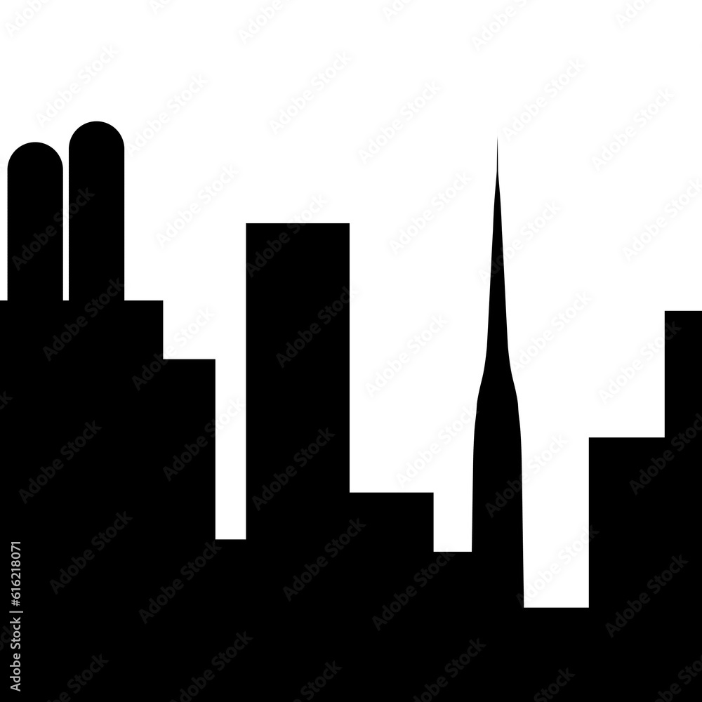 Obraz premium Building silhouette illustration