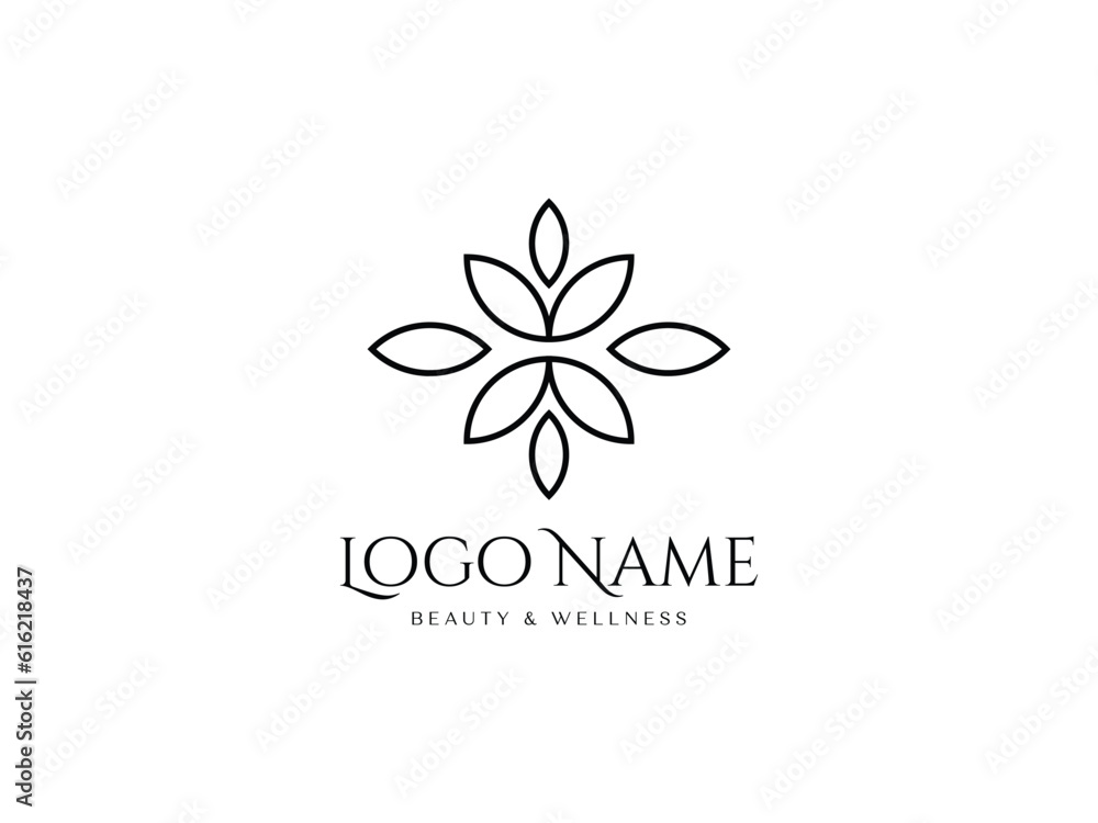 abstract elegant flower beauty logo design