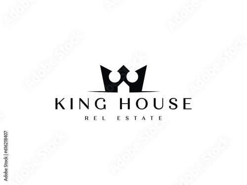King Queen Crown House Real Estate Luxury logo design