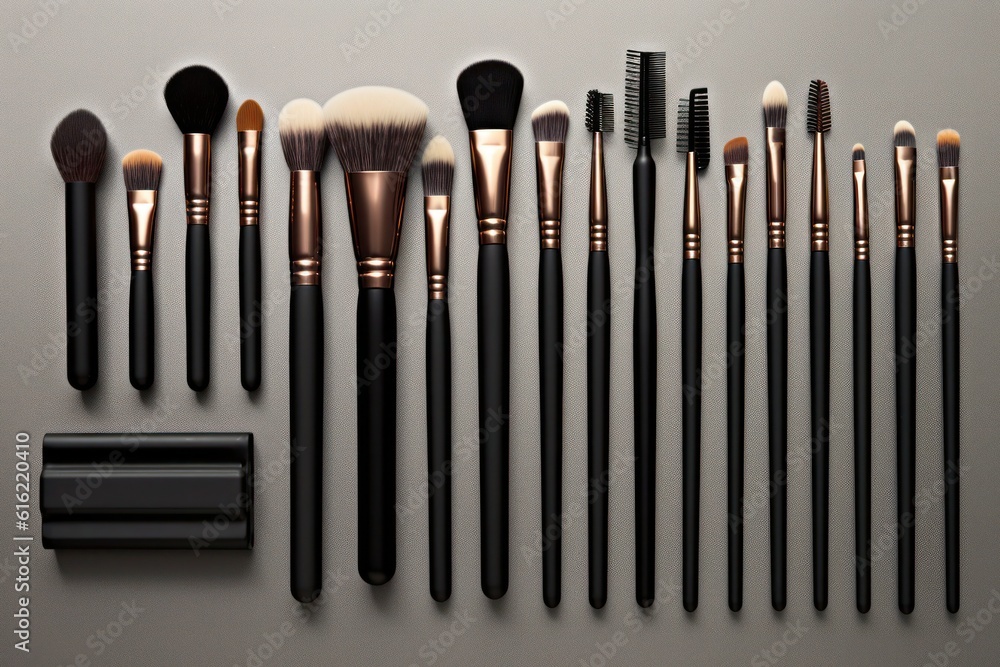 Makeup brushes in a glass bowl Makeup brushes in a glass bowl