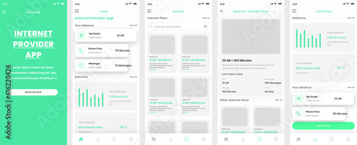 Internet, Sim Card, Phone & Wifi Provider App UI template