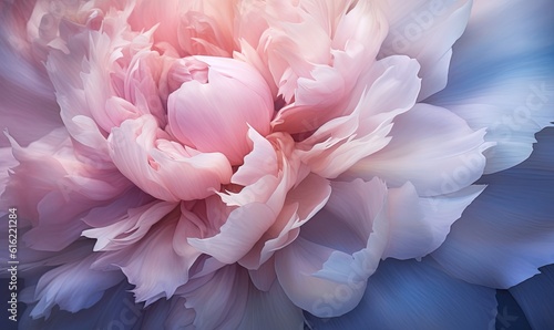  a pink and blue flower is shown in this image, it looks like it is blooming from the center of the flower, and the petals appear to be in the center of the petals.  generative ai © Anna