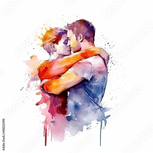 Watercolor painting of twenty-five LGBT couple