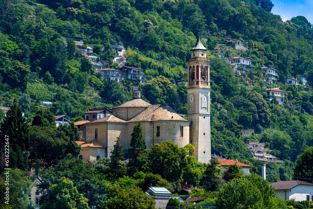 Chiesa Parrocchiale di S. Giorgio, Cannero Riviera, Lake Maggiore, Province of Verbano-Cusio-Ossola, Piedmont Region, Italy, Europe.