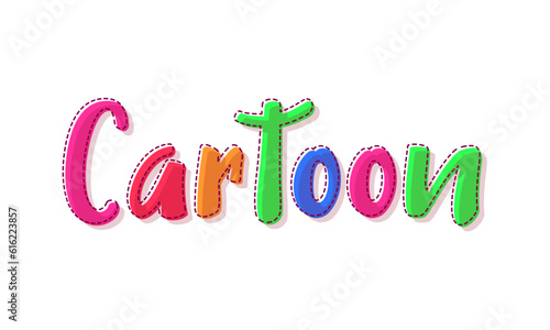 Cartoon – Calligraphy of the word cartoon in letters of various colors