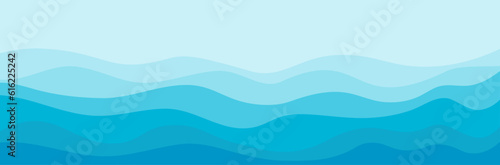 Abstract blue waves. Vector background.