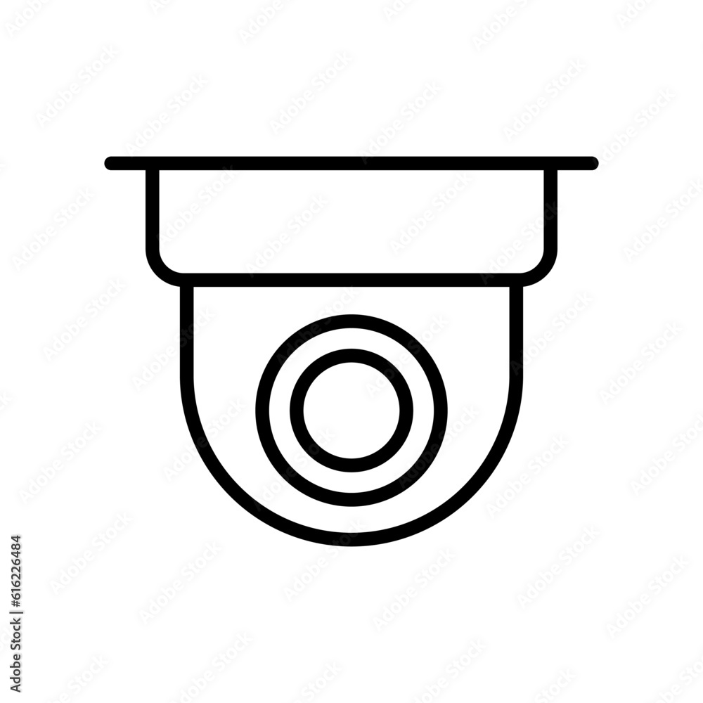 Cctv camera line icon. Vector camera sign, pictogram isolated on white. Editable stroke Cctv camera line icon. Vector camera sign, pictogram isolated on white. Editable stroke