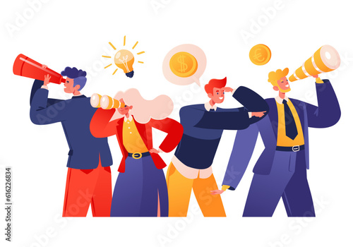 Business team finance and search for profit. Working on profitable investments, smart spending, brainstorming, finding concepts to solve financial difficulties. Group collaboration, teamwork. 