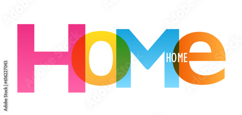 HOME colorful vector typography banner
