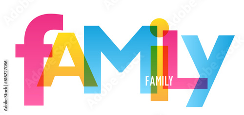 FAMILY colorful vector typography banner