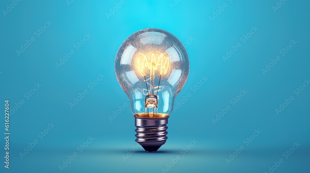 Idea concept, light bulb on empty background, generative ai Idea concept, light bulb on empty background, generative ai