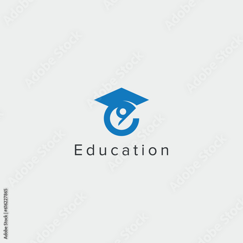 Modern creative E letter education and academy logo concept - Vector.