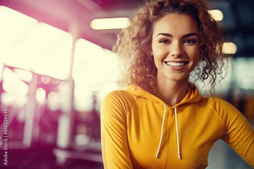Gorgeous woman warming up and working out at gym. AI Generative Gorgeous woman warming up and working out at gym. AI Generative