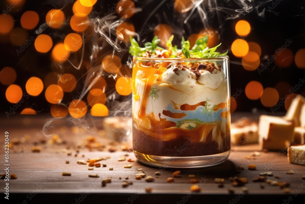 Caramel Cream dessert close up food photography Caramel Cream dessert close up food photography