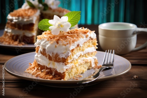  Coconut Cake close up food photography