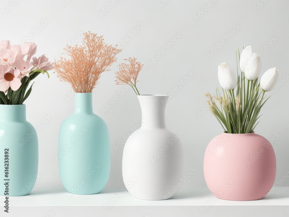 Modern Decorative Ceramic Flower Vases Generative AI