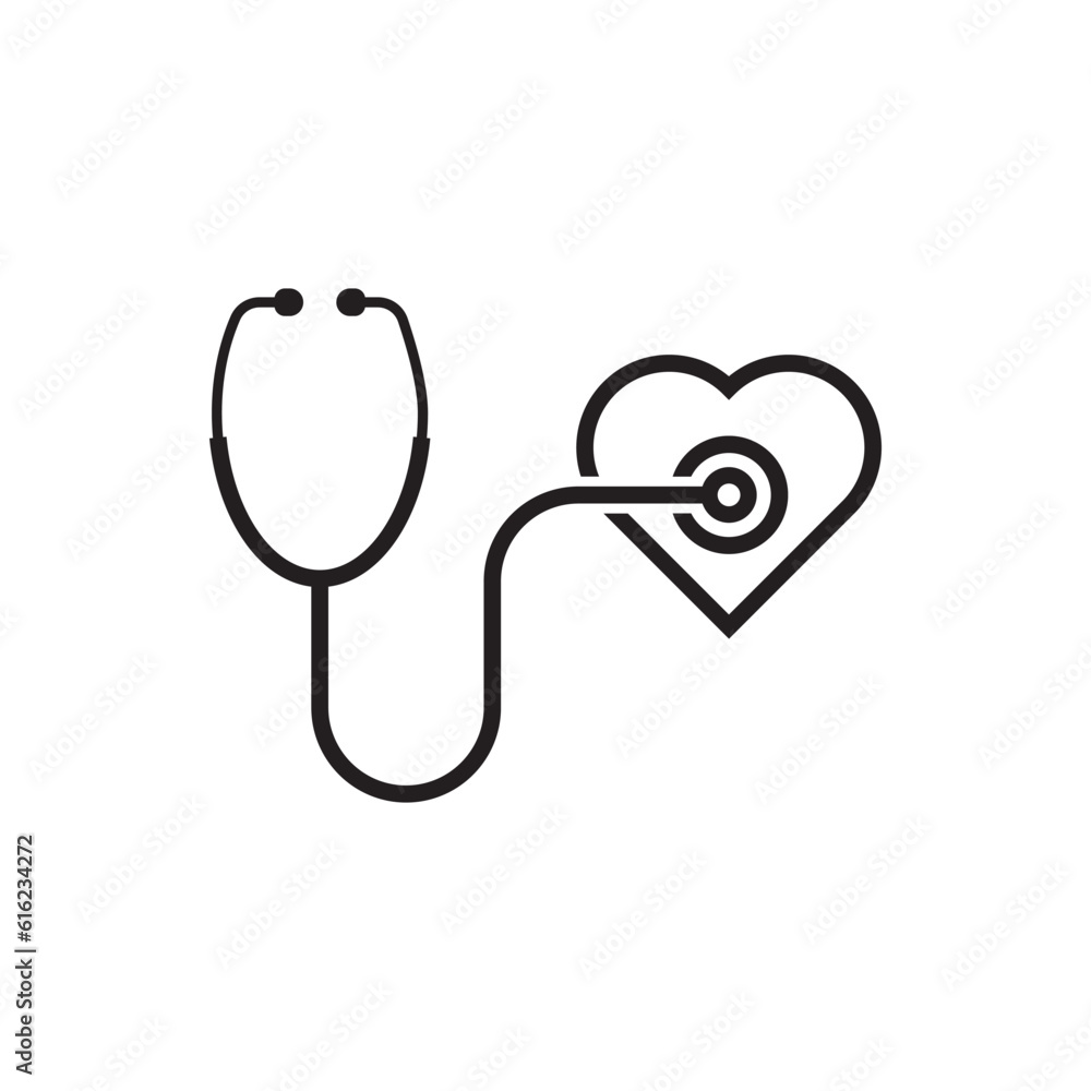 thin line stethoscope heart. concept of emergency, first aid, hear cardiac, cure, healthy, illness, nursing human. outline style trend modern logotype design vector illustration on white background thin line stethoscope heart. concept of emergency, first aid, hear cardiac, cure, healthy, illness, nursing human. outline style trend modern logotype design vector illustration on white background