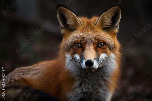A close up of a red fox Generative Ai