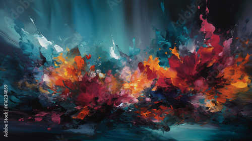 An abstract oil painting of colorful clouds Generative Ai