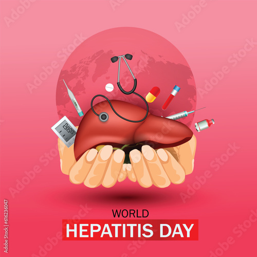 World hepatitis day banner poster. abstract vector illustration design
