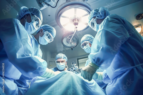 A team of skilled surgeons works together to perform a kidney transplant surgery, changing a patient's life for the better—the power of an organ donation program. photo