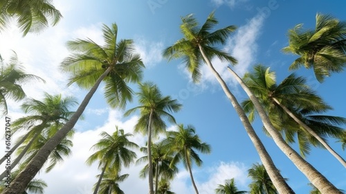 palm tree on sky, ai generative