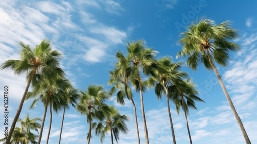 palm tree on sky, ai generative © nataliya_ua