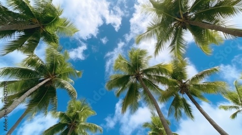palm tree on sky, ai generative