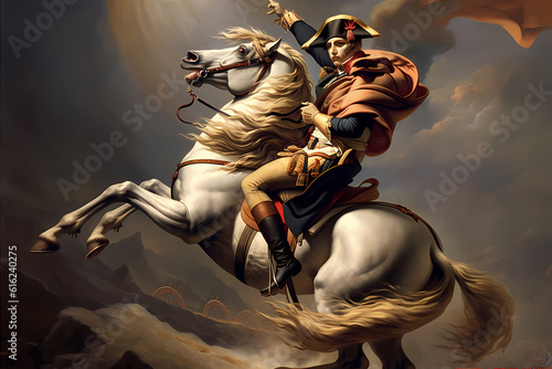 Obraz na plátne Napoleon Bonaparte French Emperor Portrait on the Horse
