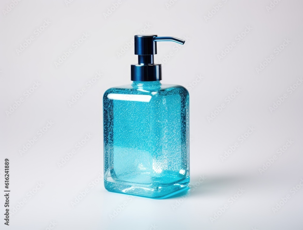 Hand sanitizer in a bottle created with Generative AI technology Hand sanitizer in a bottle created with Generative AI technology