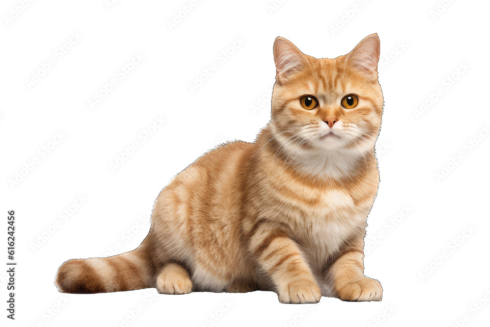 Illustration of a cat, PNG transparent background, isolated on white, by Generative AI