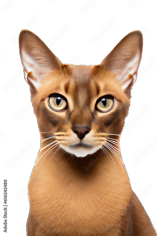 Illustration of a cat, PNG transparent background, isolated on white, by Generative AI