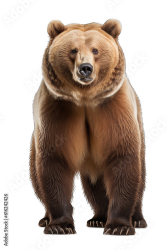 Illustration of a bear, PNG transparent background, isolated on white, by Generative AI © steffenak
