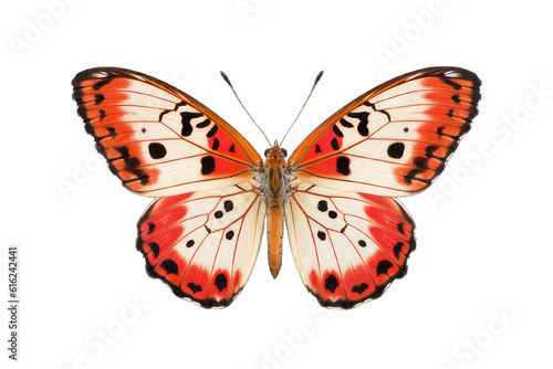 Illustration of a butterfly, PNG transparent background, isolated on white, by Generative AI © steffenak