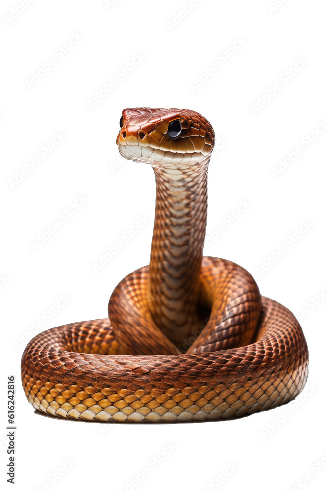 Fototapeta premium Illustration of a snake, PNG transparent background, isolated on white, by Generative AI