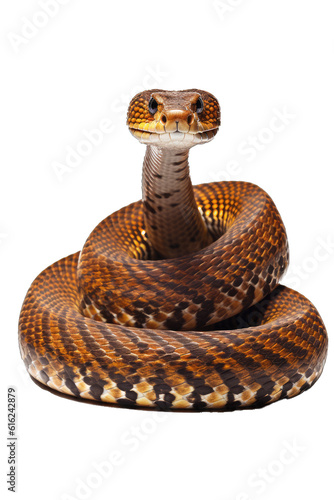Illustration of a snake, PNG transparent background, isolated on white, by Generative AI
