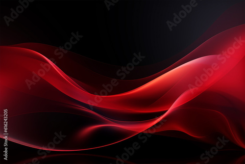 Dark red black grainy gradient wave background