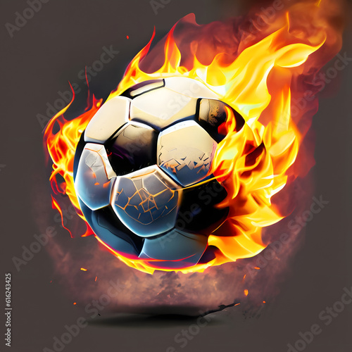 Fiery Soccer Ball: A Dynamic Vector Illustration of Passion and Competition | AI-Generated