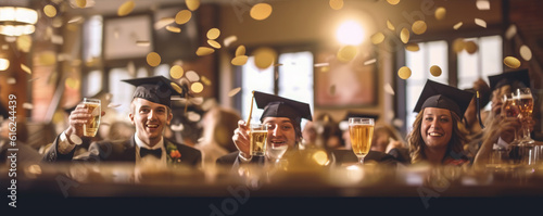 Graduated students to party with a beer and are happy. generative ai