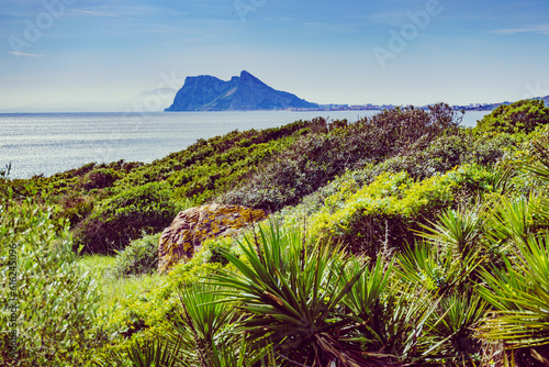 British Gibraltar rock on spanish coast. photo