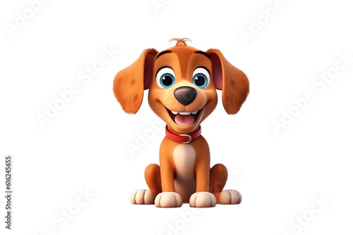 Joyful Cartoon Dog  Transparent Background  AI