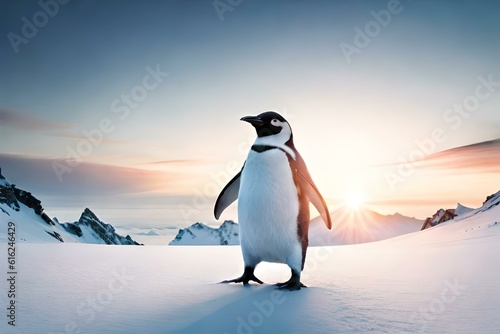 penguin in polar regions generated AI